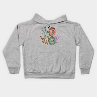 Love Floral Design Kids Hoodie